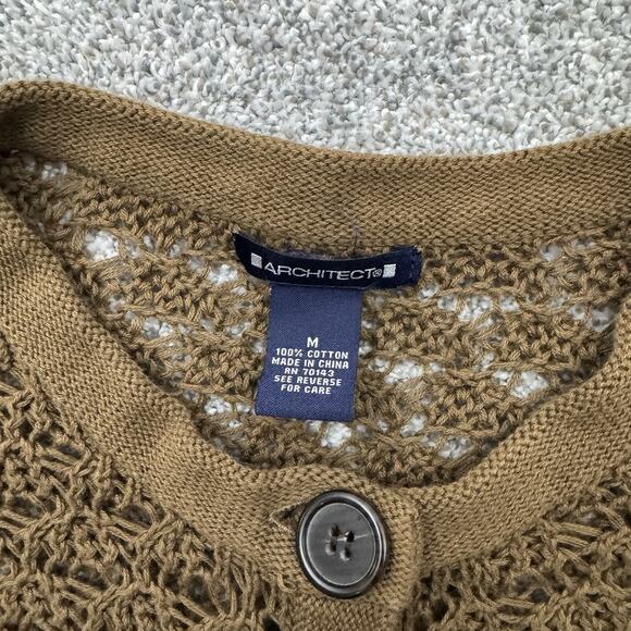 Cottagecore Cardigan Sweater Womens Medium Crocheted Boho Layering Grandmacore - Picture 4 of 7